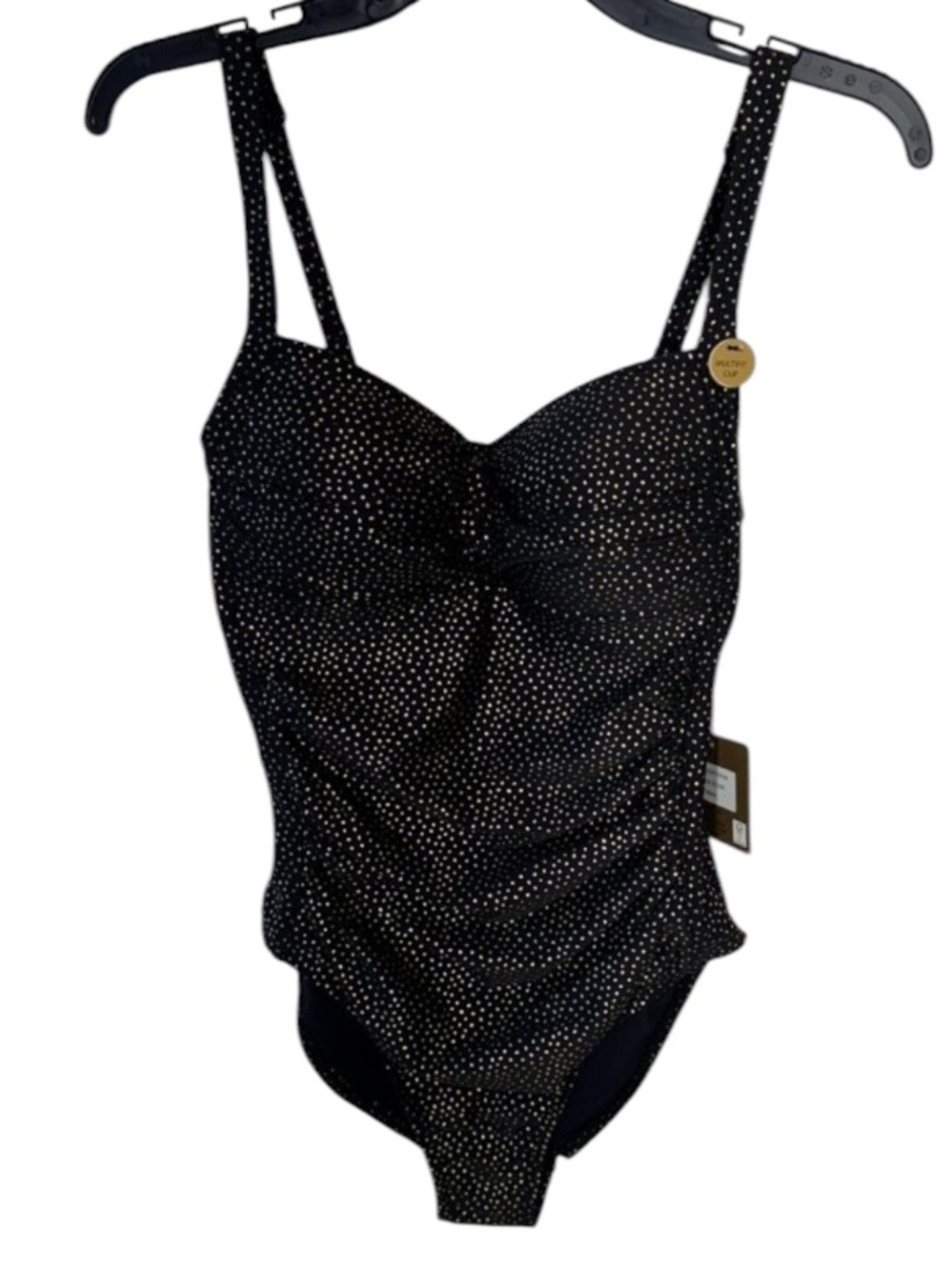 NWT Nip Tuck  Black with Gold Dot Joanne One Piece Swimsuit